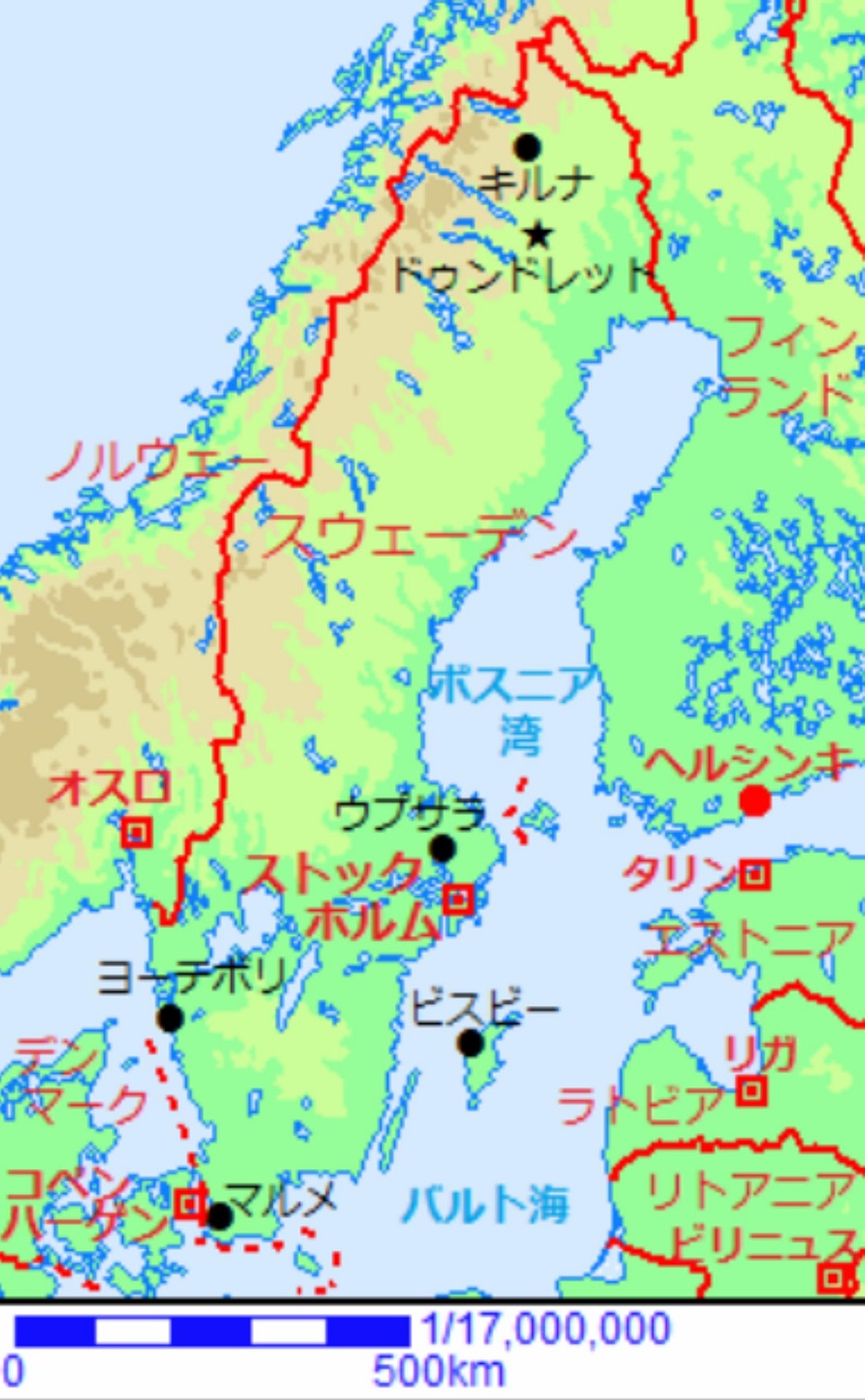 スカンジナビア半島、地形図_s